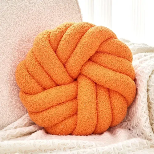 Vista 10 de Uvvyui - Almohadas de nudo, cojines decorativos de 14 pulgadas, almohadas redondas, cojín para sofá, almohada de bola anudada suave hecha a mano