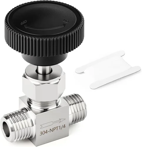 Vista 11 de TAISHER Válvula de aguja de acero inoxidable 316 con mango de rueda 1/2 "NPT macho x 1/2" NPT hembra