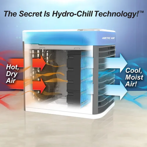 Vista 3 de Arctic Air Enfriador de aire evaporativo Pure Chill de Ontel - Potente enfriador de espacio personal de 3 velocidades, silencioso, ligero y portátil