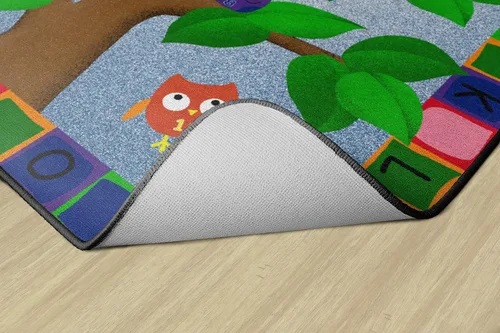 Vista 5 de Flagship Carpets Alfombra educativa con diseño de búhos del alfabeto para el aula o la habitación de los niños, tapete de juego para enseñar