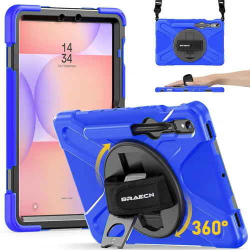 Vista 11 de BRAECN - Funda para Galaxy Tab S10 Plus, S9 Plus, S9 FE+, S8 Plus, S7 Plus, S7 FE 12.4 inch Shockproof Heavy Duty Full Body Protective Cover with