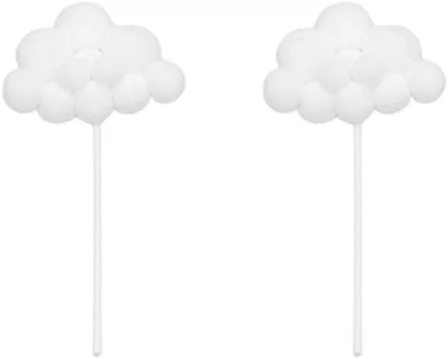Vista 4 de Amosfun 5 piezas de decoración de pastel de dibujos animados 3D de nube, decoración de tartas de fiesta, día de San Valentín, boda, compromiso
