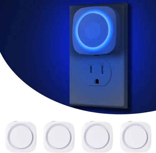Vista 10 de Luces nocturnas LED enchufables a la pared, luz nocturna suave indirecta regulable con sensor de polvo a amanecer, luz nocturna cálida para Blanco