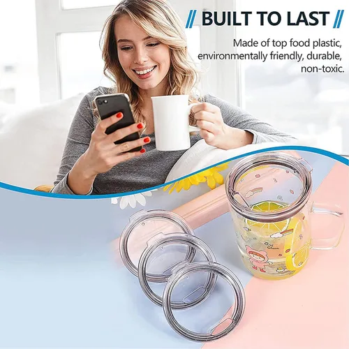 Vista 6 de Tapas de vaso de 20 onzas de repuesto, a prueba de derrames, resistentes a salpicaduras, tapas para vaso YETI Rambler, Old Style Rtic y más tazas