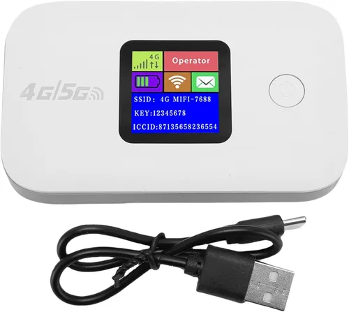 Vista 6 de Zopsc Enrutador WiFi inalámbrico portátil, punto de acceso 4G 5G LTE con ranura para tarjeta SIM, velocidad de 150 Mbps, conexión de 12