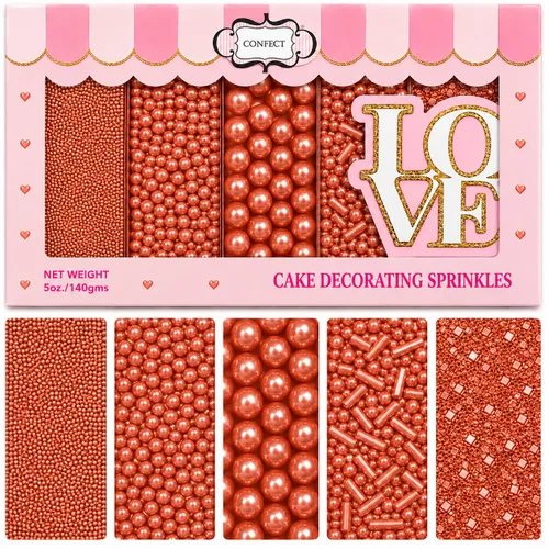 Vista 21 de Confect Chispas para pasteles y magdalenas – Paquete surtido de 5 Chispas de perlas de ensueño para baby shower – Cubierturas comestibles para Rosa