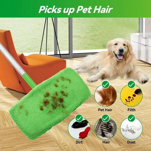 Vista 2 de Almohadillas de Microfibra Reutilizables para Trapeador Almohadillas Húmedas Lavables Compatibles con Repuestos de Almohadillas Swiffer Sweeper