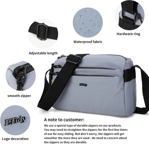 Vista 4 de ETidy Bolso cruzado de nailon para mujer, impermeable, ligero, casual, bolso de hombro