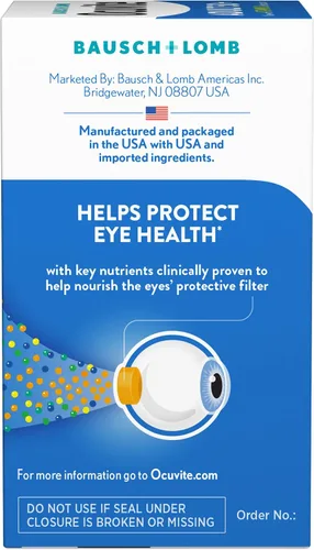Vista 5 de Ocuvite Adultos Más de 50 Vitaminas y Suplementos Minerales para la Salud Ocular con Luteína, Zeaxantina y Omega-3, 90 geles blandos (paquete de 2)