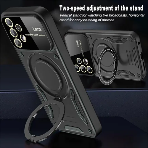 Vista 4 de Funda para Samsung Galaxy A13 5G / A04 / A04S con protector de lente de cámara, protección contra caídas de grado militar a prueba de golpes