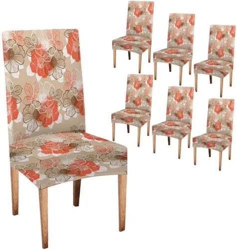 Vista 288 de CAPSCEOLL Christmas Dining Chair Covers,Snowflakes Festive Winter Pattern Stretch Chair Covers for Dining Room Set of 2 Washable Spandex Parson