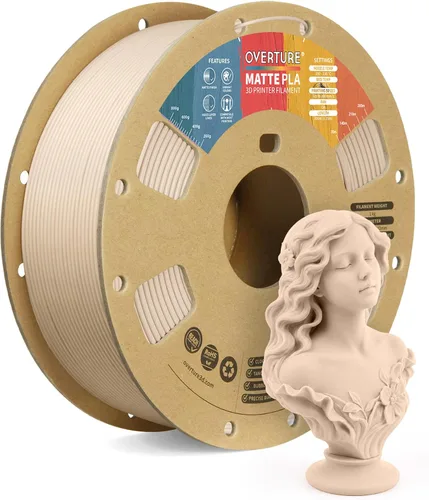 Vista 9 de OVERTURE Matte PLA Filament 1.75mm 1kg for FDM 3D Printer (Baby Pink)