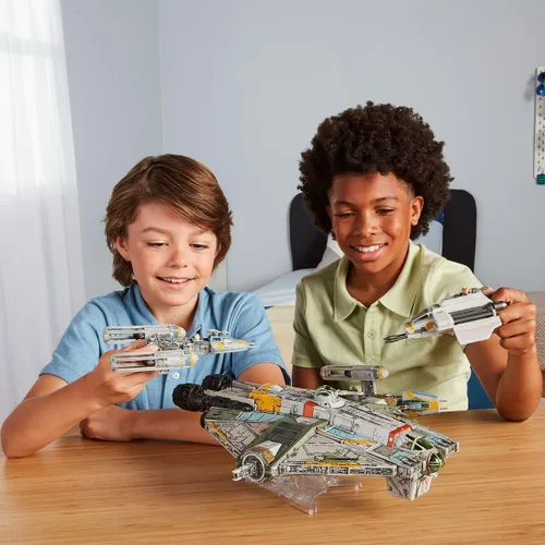 Vista 3 de Star Wars™ Micro Galaxy Squadron Ghost (Secret Mission) - Vehículo de 15 pulgadas con tres vehículos adicionales más diez microfiguras y accesorios
