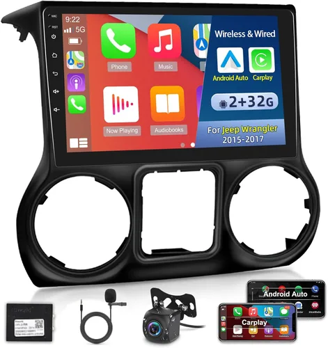 Vista 9 de para Jeep Wrangler 2011-2014 con Apple Carplay inalámbrico y Android Auto, 2+64G 10.1 pulgadas pantalla táctil Android radio de coche, DSP/múltiples