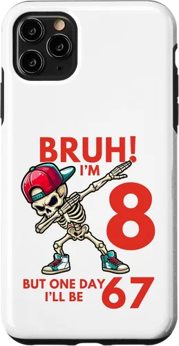 Vista 13 de Bruh I'm 8 But One-Day I'll Be 67 Retro 8th Birthday Kids Case for iPhone 17