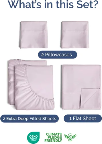 Vista 704 de Extra Deep Twin XL Sheet Set - 3 Piece College Dorm Room - White 01-Blanco