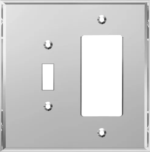 Vista 62 de LIDER Placa de pared dúplex para receptáculo, cubierta de salida con espejo, de gran tamaño, 1 cuadrilla Dorado