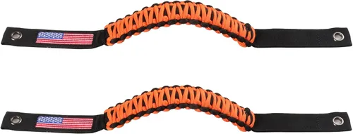 Vista 18 de Asas de agarre para barra antivuelco, mango de agarre Paracord para Ford Bronco, paquete de 2 (color negro)