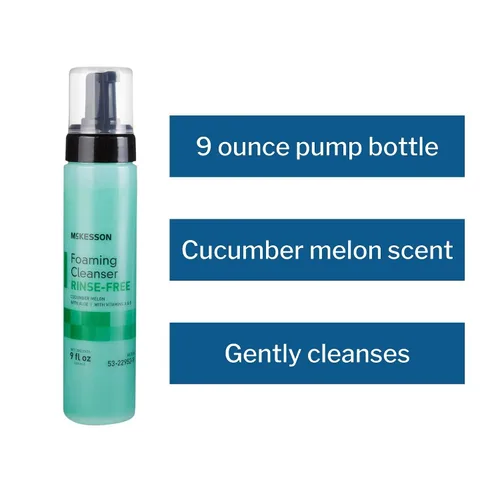 Vista 3 de McKesson Limpiador de espuma sin enjuague con aloe, 9 onzas [1 unidad] Vitamina A y E - Gel de baño y champú para ancianos, grado hospitalario