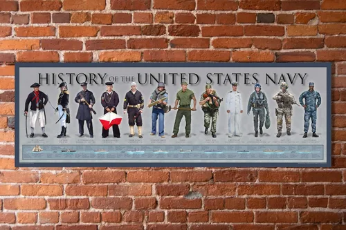 Vista 2 de History America Póster de impresión artística sin marco de la Marina de los Estados Unidos, 12 x 36 pulgadas