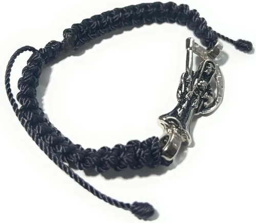 Vista 3 de Pulsera Hilo Negro Pulsera Roja de hilo de la Santa Muerte, Nailon,