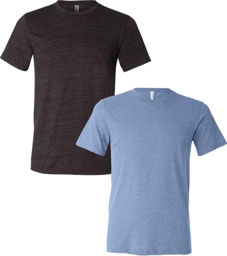 Vista 41 de Bella Canvas 3413c para hombre (1) Triblend verde + (1) Triblend rojo