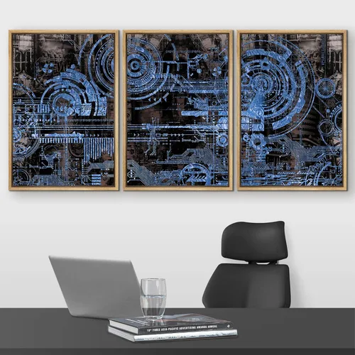 Vista 153 de wall26 Lienzo enmarcado para pared, juego de arte exótico tropical, océano, mar, avión, puesta de sol, transporte, fotografía, realismo, decorativo