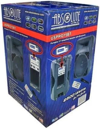 Vista 6 de Absolute USPRO15BT 15 "activa Powered Amplificado PRO PA DJ Altavoz Bluetooth FM Radio Karaoke
