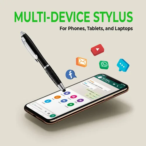 Vista 5 de SYPEN Bolígrafo personalizado, bolígrafo 3 en 1, lápiz táctil y bolígrafo linterna, bolígrafo de regalo personalizado para hombres, mujeres