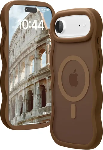 Vista 19 de Magsafe - Funda magnética para iPhone 12 Pro Max, compatible con Magsafe con marco ondulado, translúcido, mate, parte trasera dura, de silicona, a