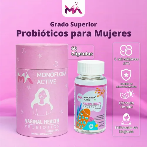 Vista 2 de Probióticos para mujeres, cápsulas probióticas vaginales con Lactobacillus y prebióticos que apoyan el equilibrio del pH vaginal, flora saludable