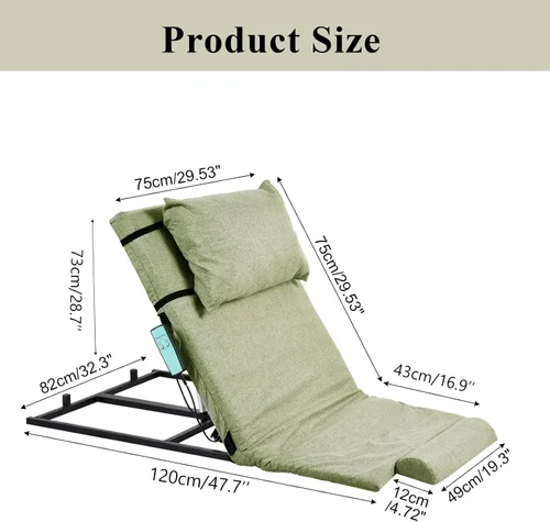 Vista 2 de Respaldo de cama elevadora - Asistencia de elevación de cama sentada, respaldo auxiliar eléctrico con control remoto, asistencia de cama