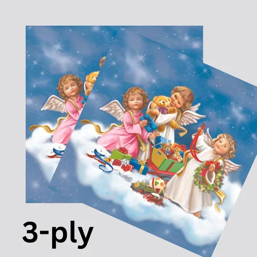 Vista 2 de Servilletas de papel de Navidad de 20 unidades de 13 x 13 pulgadas, servilletas de papel de 3 capas para cenas y fiestas, servilletas desechables