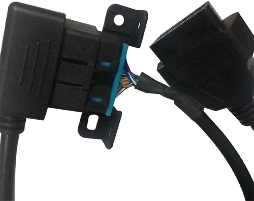 Vista 6 de OBD2 Cable de extensión de ángulo recto macho a hembra recto compatible con vehículos Buick y Wuling de 1.181 in