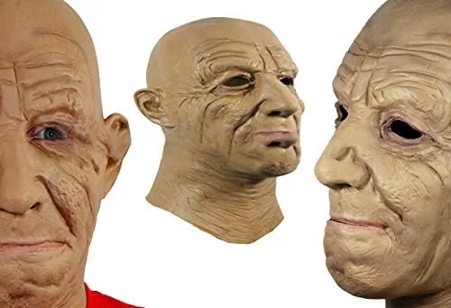 Vista 5 de HENGYUTOYMASK Máscara realista de hombre viejo máscara de látex masculina para Halloween, látex cosplay humano
