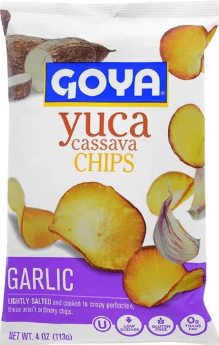 Vista 2 de Goya Chips de yuca de yuca de ajo, 4 onzas (paquete de 12)