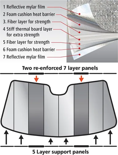 Vista 4 de intro-tech fd-906 a plata ajuste personalizado auto Sun Shade, Sombra plegable premium (buena), Plateado