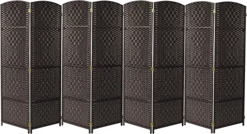 Vista 8 de Sorbus Divisor de habitación de 8 paneles de 6 pies de alto, pantalla de privacidad, paneles extra anchos con doble bisagra, doble tejido de Beige