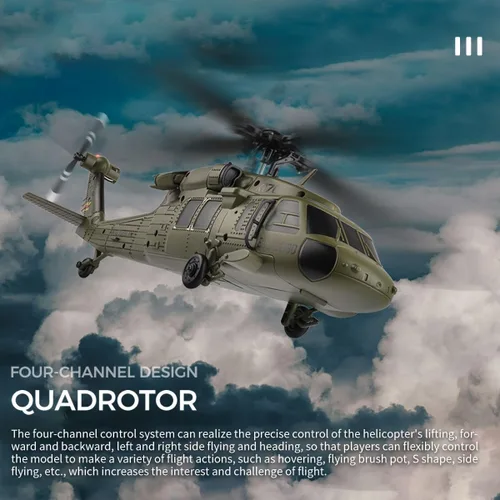 Vista 6 de Helicóptero RC K170 UH60L, helicóptero de control remoto para adultos principiantes, 2.4G 4CH RC Plane 6 ejes giroscopio altitud aeronaves militares