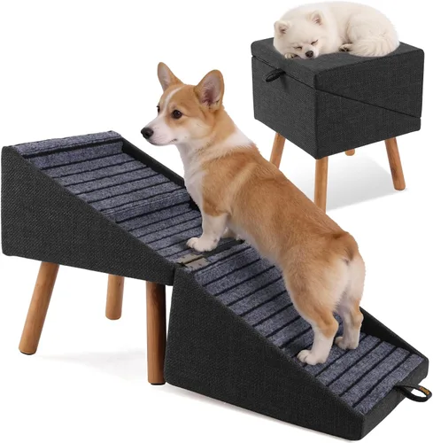 Vista 14 de Rampa para mascotas para camas altas de 21.06 pulgadas de alto Camello ámbar