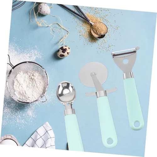 Vista 6 de Green Plastic Handle Baking Utensils Set with Heat-resistant Kitchen Tools for Non-stick Cookware Easy-clean Cooking Gadgets for Home Baking and