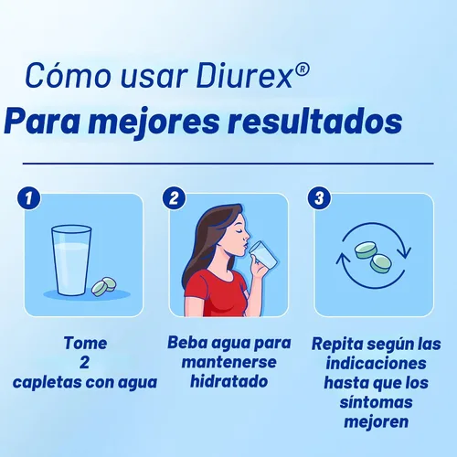 Vista 5 de Diurex Pastillas de agua ultra reenergizantes - Alivia la hinchazón de agua - Siéntete mejor y menos pesado - 80