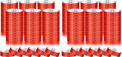 Vista 16 de Epakh 600 muñequeras de papel neón, colores surtidos Pulseras impermeables para fiestas de eventos, banda adhesiva para control de entrada