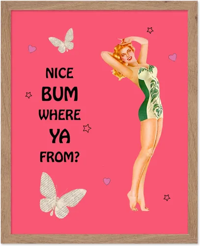 Vista 86 de Poster Master Pin Up Girl Poster - Better Late Than Ugly Print - Butterfly Art - Modern Art - Trendy Art - Gift for Men & Women - Funny Decor for