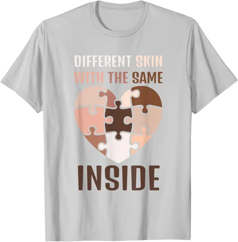 Vista 54 de Camiseta con texto en inglés "Black History Month Different Skin With The Same Love Inside