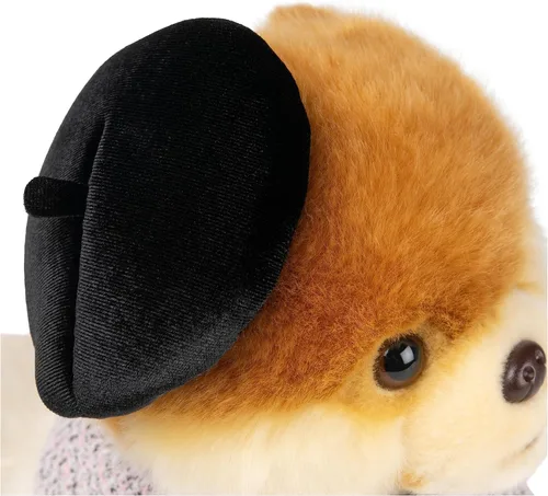 Vista 4 de GUND Boo, El perro más lindo del mundo con gorro parisino de peluche, muñeco de perro pomerania para edades de 1 año en adelante, 9 pulgadas