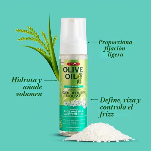 Vista 5 de ORS Aceite de oliva Max Moisture Curl Defining Mousse 7 onzas