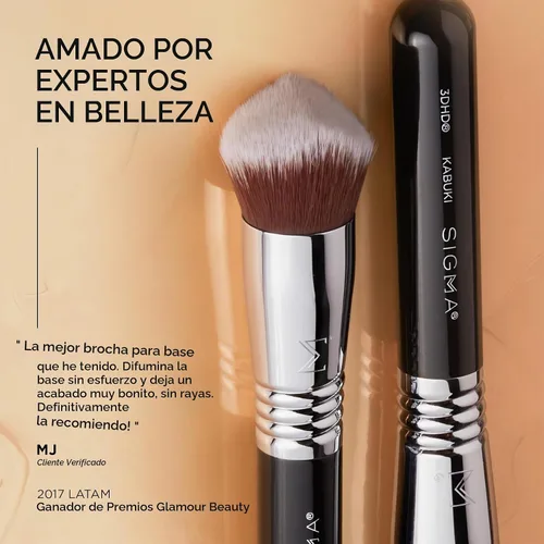 Vista 4 de Sigma Beauty Cepillo Kabuki 3DHD®, cepillo denso Kabuki para base líquida