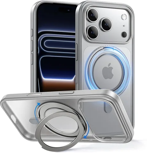 Vista 35 de MAGIC JOHN Soporte Magnético Invisible Giratorio 360° para Funda de iPhone 14 Pro [Agarre Antideslizante] [Compatible con MagSafe] 16 Pies