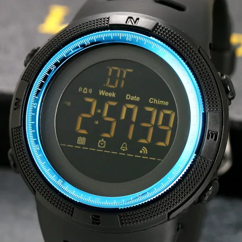 Vista 6 de Reloj digital para hombre, resistente al agua, cronógrafo, LED, electrónico, para deportes al aire libre
